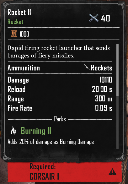 Rocket II (Required:Corsair 1)